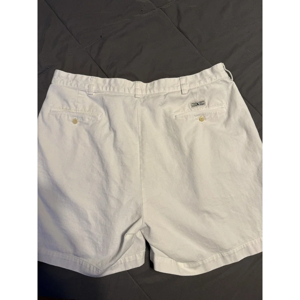 Polo Ralph Lauren Andrew Shorts Mens 34 Pleated Ivory Preppy Old Money